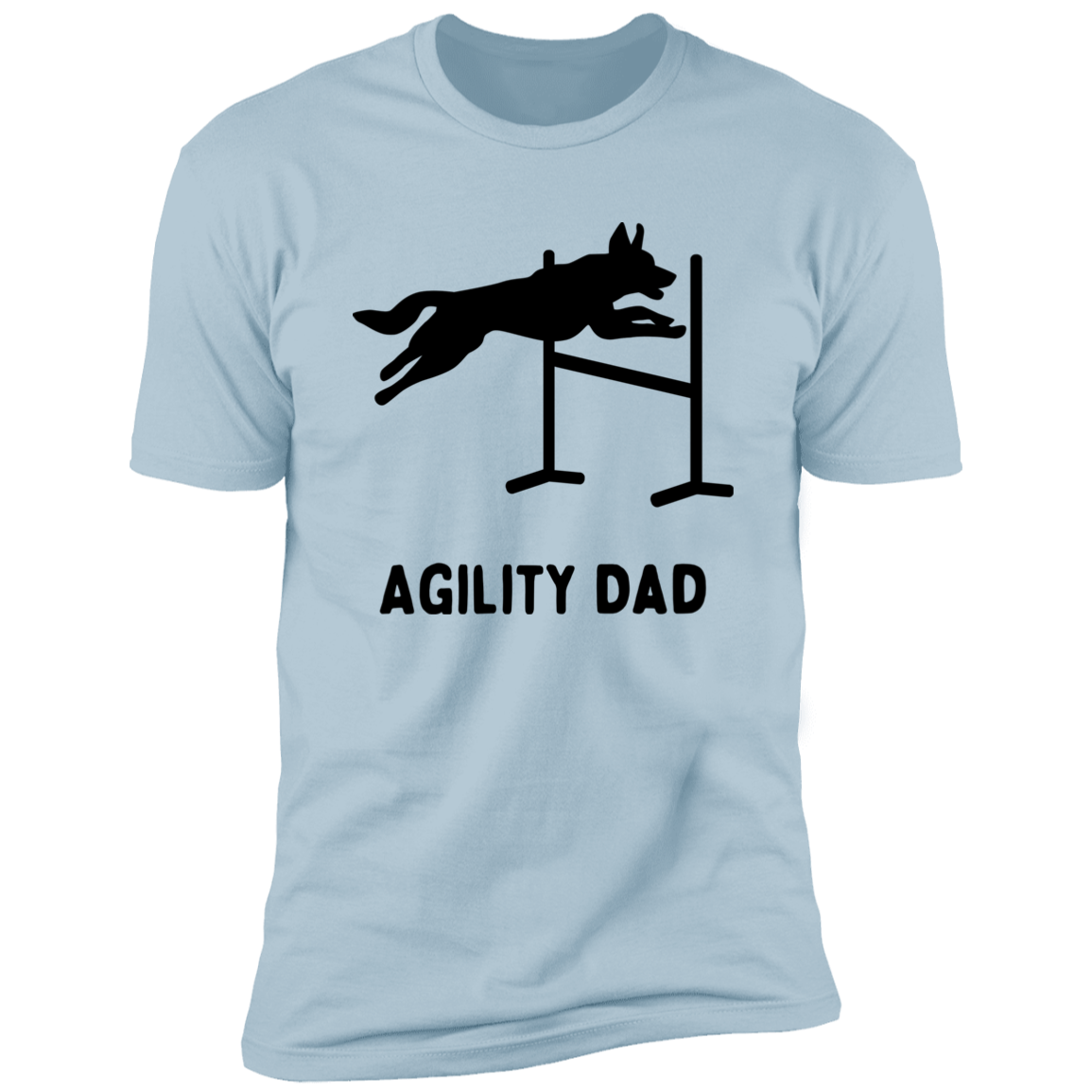 Agility Dad Agility Dog Dog T-Shirt for humans, in light blue