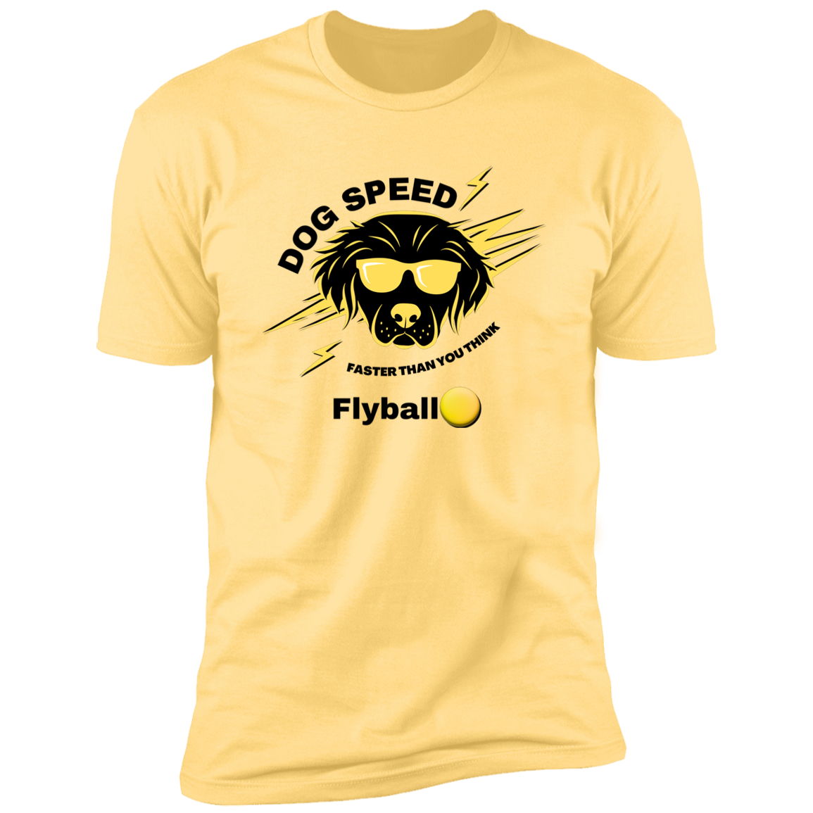 Dog Speed Faster Than You Think Flyball T-shirt, Flyball shirt dog shirt for humans, in banana cream
