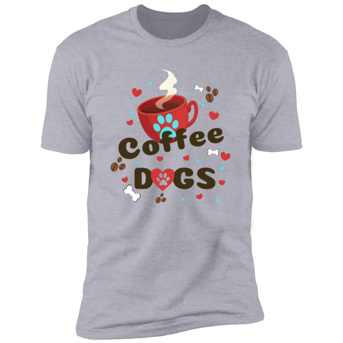 Coffee Dogs T-shirt, Dog Shirt for humans, in light blue