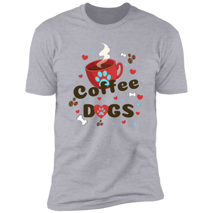 Coffee Dogs T-shirt, Dog Shirt for humans, in light blue